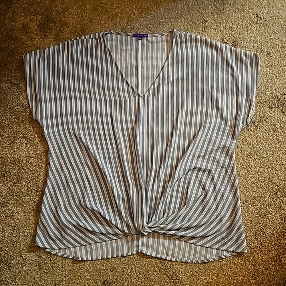 West Kei blouse, XXL, blue/white striped